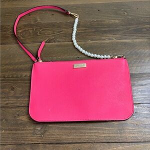 Kate Spade Leather Chilired Lolly Newberry Lane Clutch Wristlet in Hot Pink